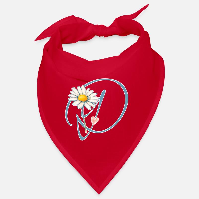 Buchstabe D Gänseblümchen Herz Bandana