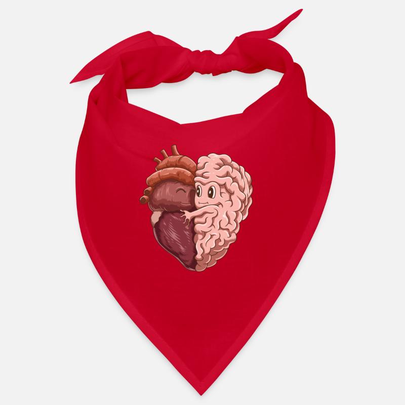 Funny heart love brain mind teamwork Bandana