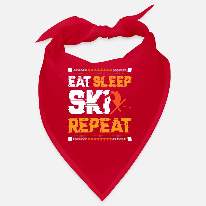 Eat Sleep Ski Repeat - Bandana - red