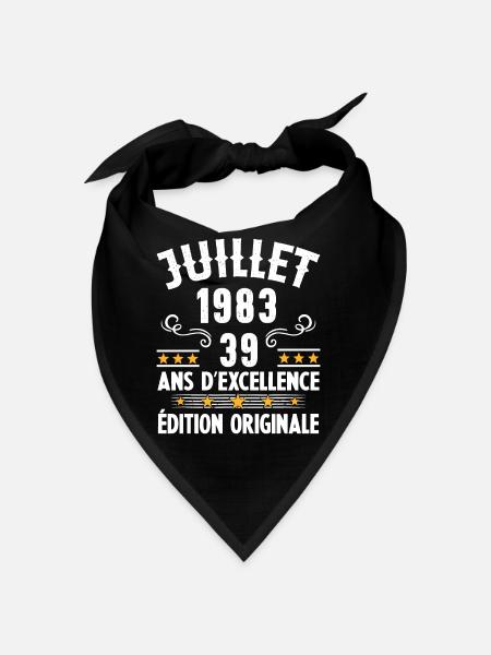 39 Ans Anniversaire Vintage Né(e) en Juillet 1983 - Bandana - rouge - Devant