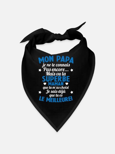 Annonce grossesse Cadeau Futur Papa Future Maman - Bandana - noir - Devant