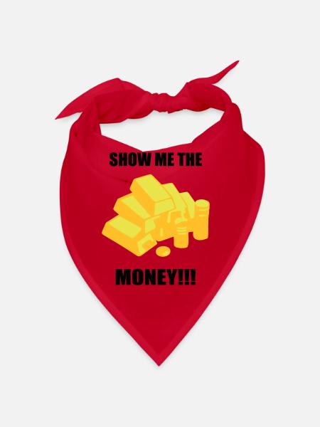 Show me the money - gold - Bandana - red - Front