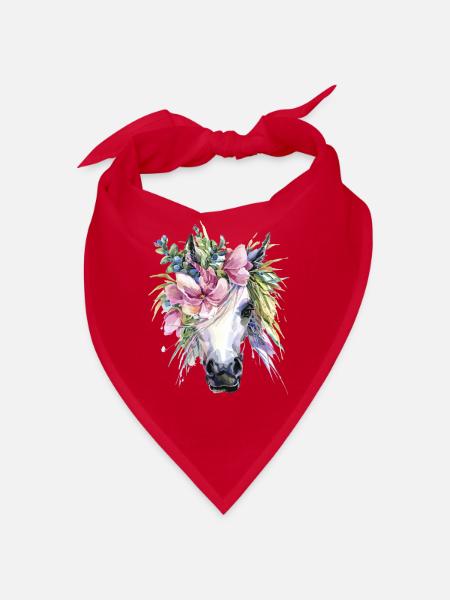 cheval fleurs licorne - Bandana - rouge