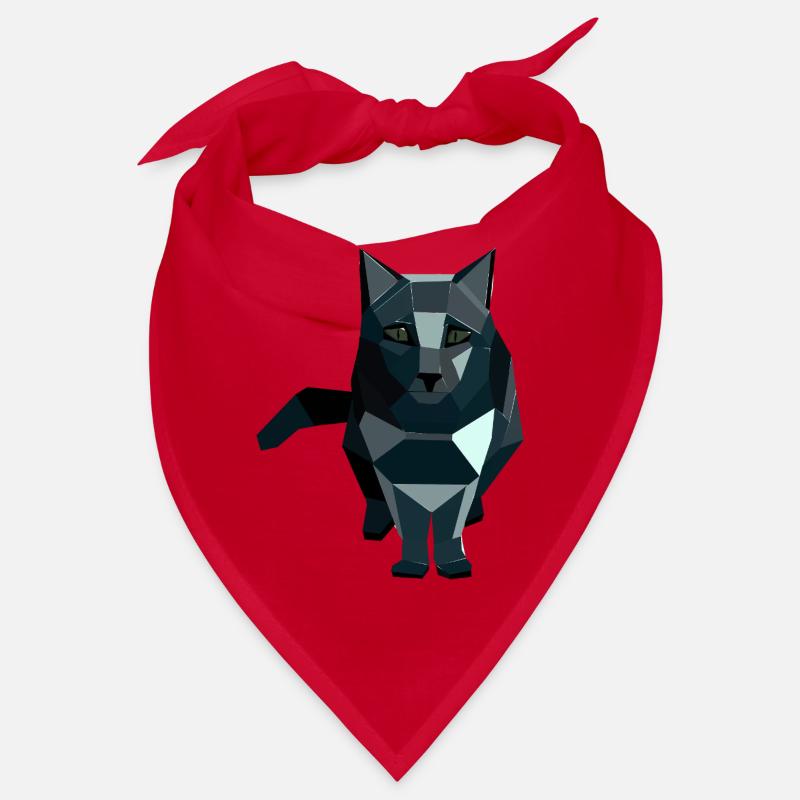Geometrische Katze im Obsidianstil Bandana