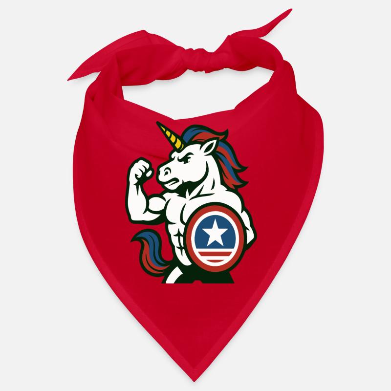 Hero Unicorn Schild Stärke Maskottchen Kraftkunst Bandana