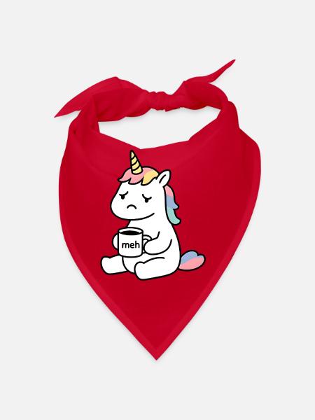Depressives Einhorn mit betrunkenem 'meh'-Humor - Bandana - Rot - Vorne