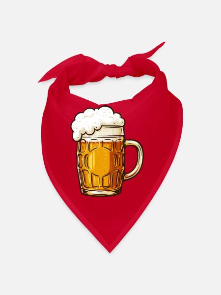 Bierkrug mit cremigem Schaum - Bandana - Rot - Vorne