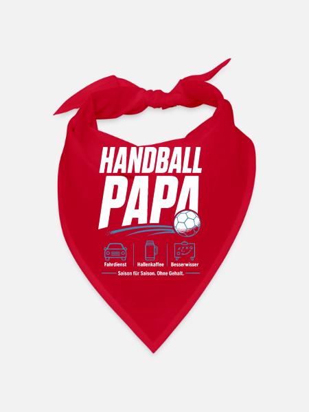 Handballpapa Geschenk – Saison für Saison - Bandana - Rot - Vorne