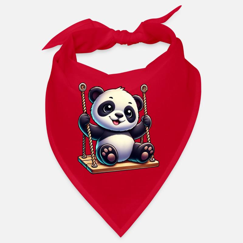 Cute panda cartoon on swing playground Bandana