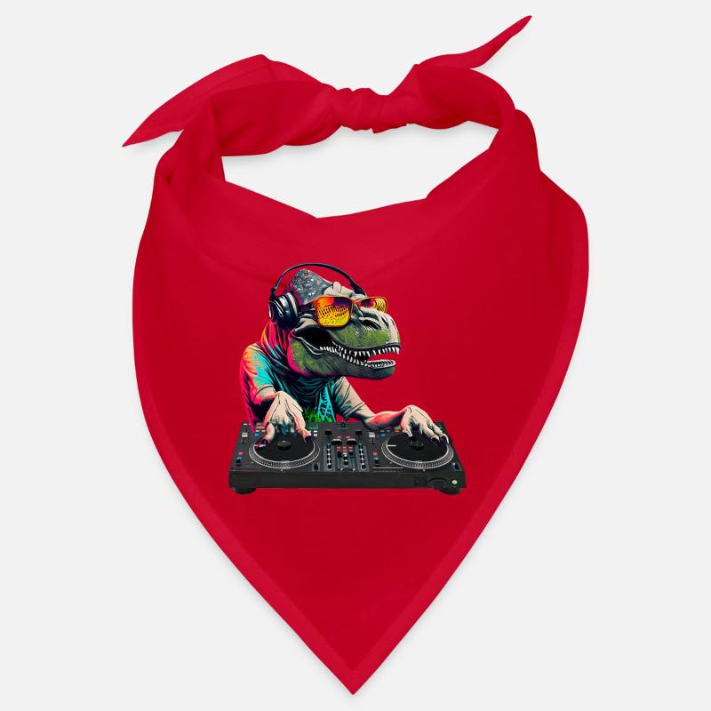 Cooler T-Rex DJ Mischpult Sonnenbrille Kopfhörer Bandana