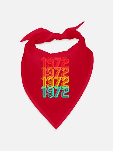 1972 born retro year of birth 1972 gift - Bandana - red - Front