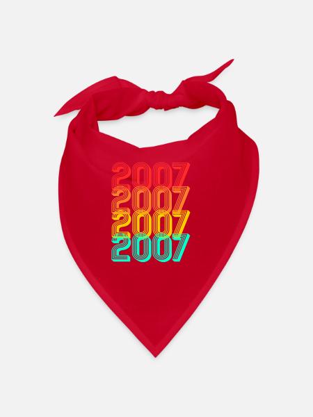 2007 geborene Kinder Jahrgang 2007 Geschenk - Bandana - Rot - Vorne