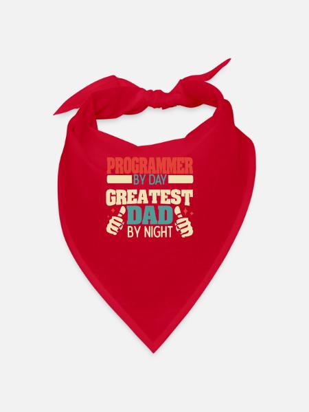Programmer by day, greatest dad by night - Bandana - red - Front