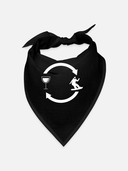 Weinlastenpfeile und Snowboarden 1 - (Sn) - Bandana - Schwarz - Vorne