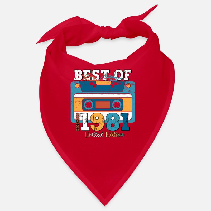 42e anniversaire décembre Vintage 1981 cassette Bandana