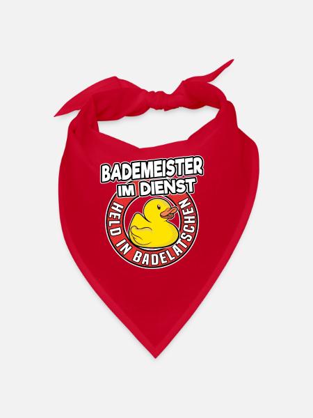 Bademeister Im Dienst Rettungsschwimmer Geschenk - Bandana - Rot - Vorne