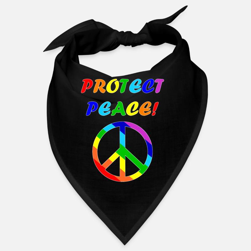 protect peace edge white Bandana