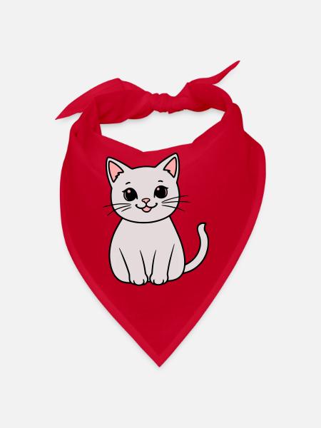 gray kitten - Bandana - red - Front