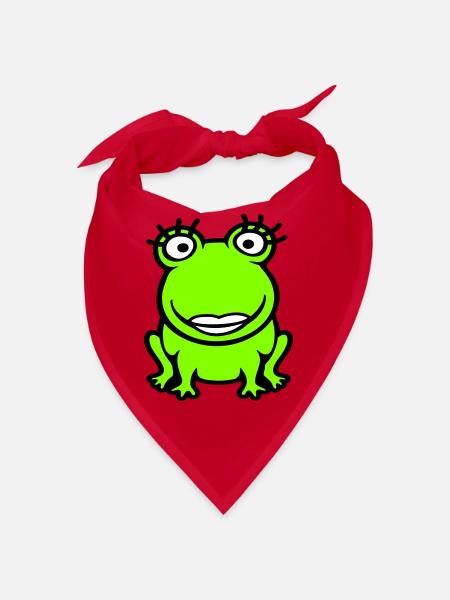 Frosch Girl Wimpern hübsche Frau weiblich Mädchen - Bandana - Rot - Vorne