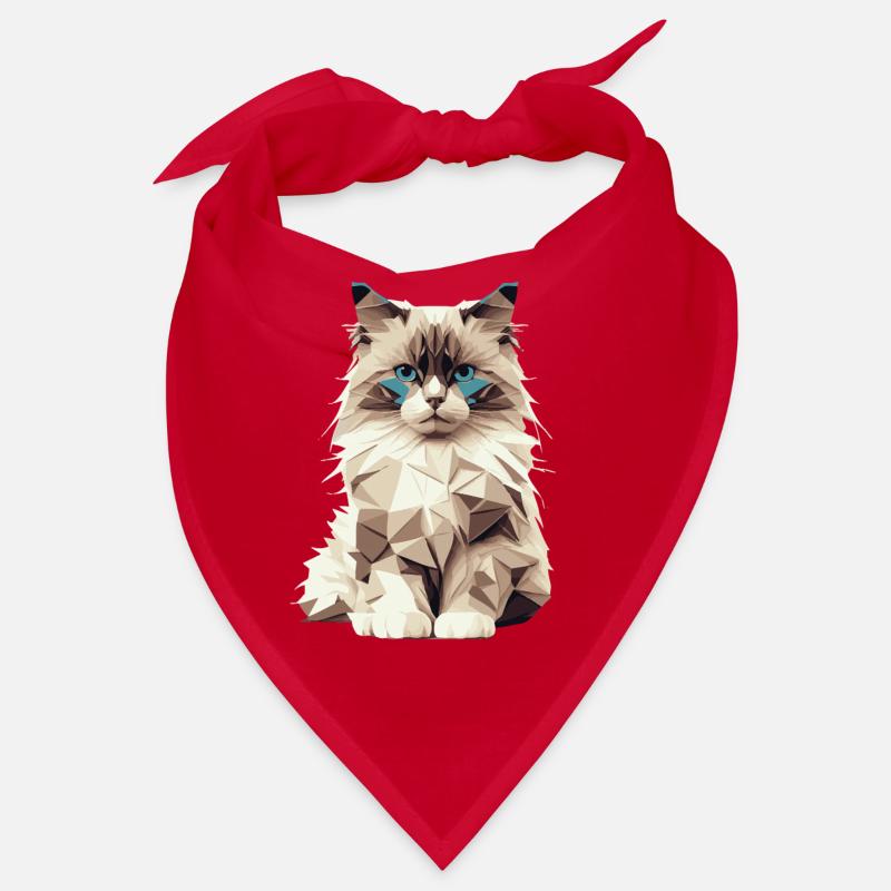 Chat géométrique – Motif de chat élégant en polygone Bandana