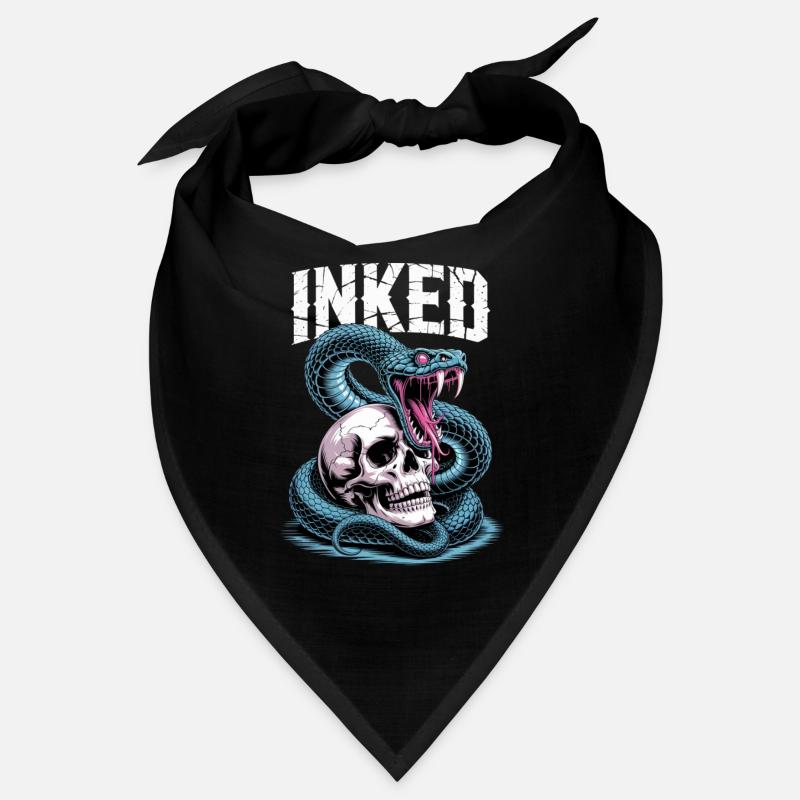 Inked Skull and Snake Bandana