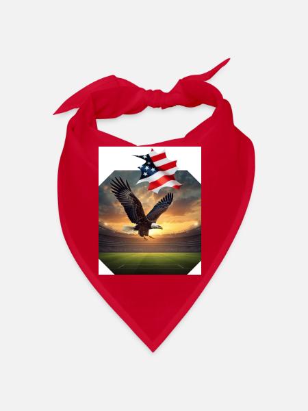 Patriotischer Adler im Stadion - Bandana - Rot - Vorne