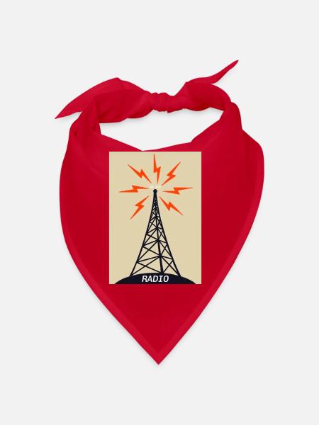 Radioturm auf Sendung - Bandana - Rot - Vorne