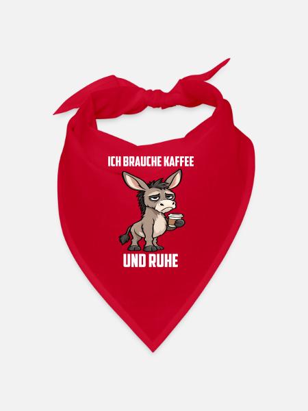 Ich Brauche Kaffee und Ruhe Esel Eselchen Muli - Bandana - Rot - Vorne