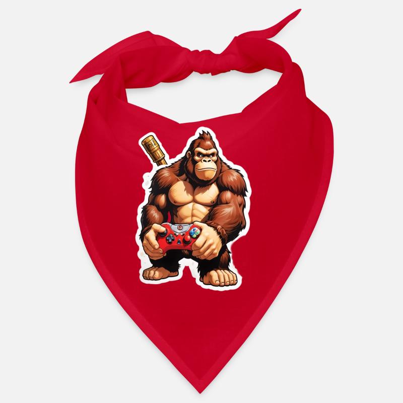 Retro Gamer Gorilla with Controller Console Games Bandana