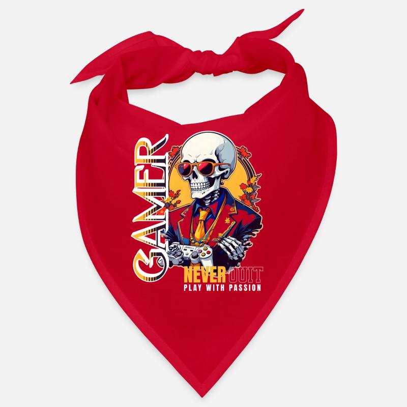 Retro Gamer Skelett mit Controller Konsolenspiele Bandana