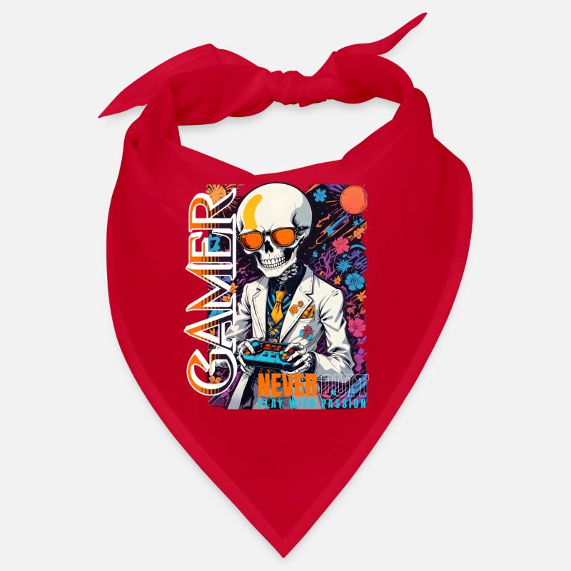 Retro Gamer Skelett mit Controller Konsolenspiele Bandana