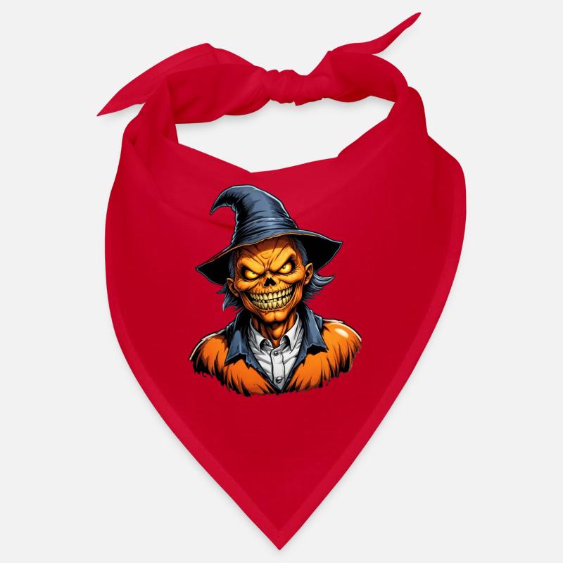 Halloween Pumpkin Head with Witch Hat Bandana