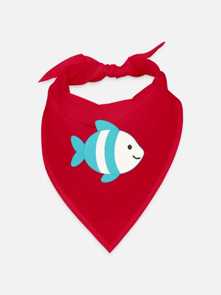Fisch gestreift - Bandana - Rot - Vorne