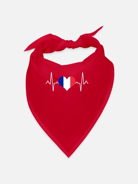Frankreich Herzschlag - Bandana - Rot