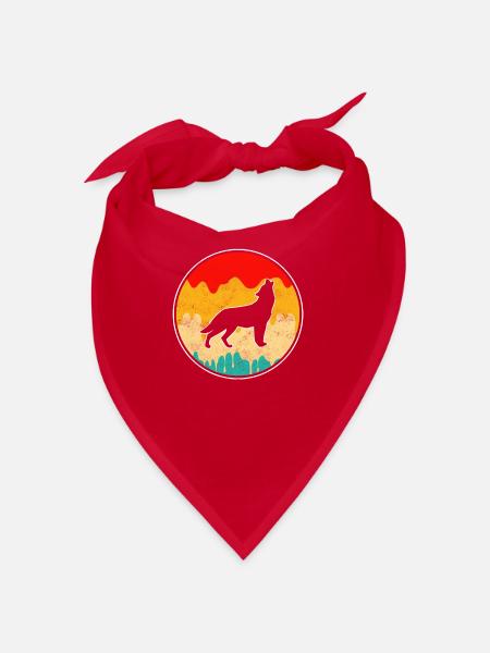 Wolf Retro - Bandana - red - Front
