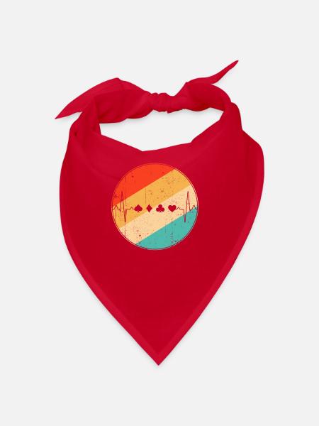 Poker Retro Heartbeat - Bandana - rouge - Devant