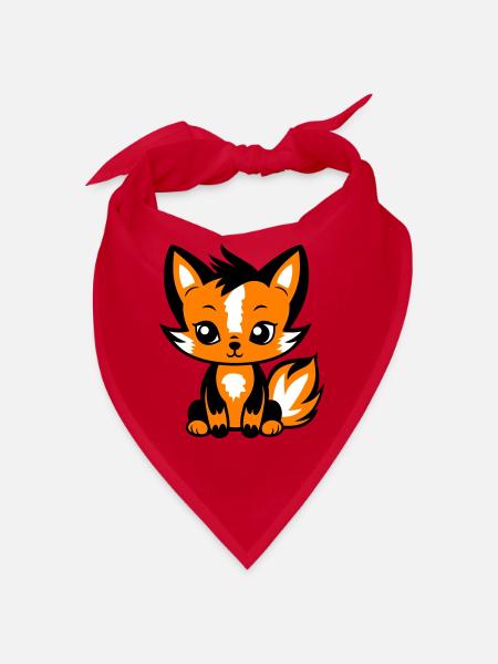 Fox Animal Baby - Bandana - red - Front