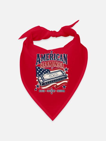 Instrument : Harmonica, musique country, harmonica - Bandana - rouge