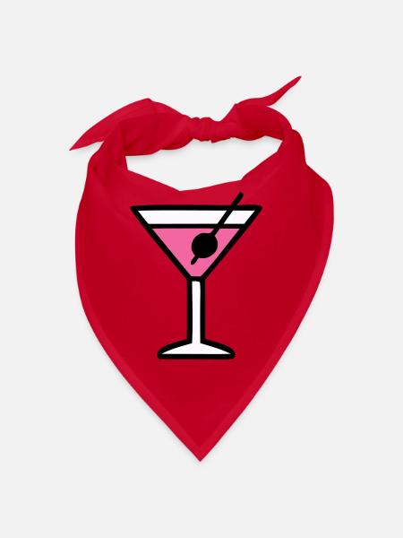 Pinkes Cocktail Glas Icon - Bandana - Rot - Vorne