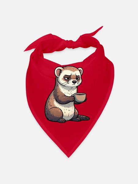 Frettchen Frettchenhalter Frettchenbesitzer - Bandana - Rot - Vorne