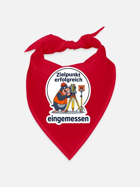 Vermesser Vermessung Techniker Geodät T-Shirt - Bandana - Rot - Vorne