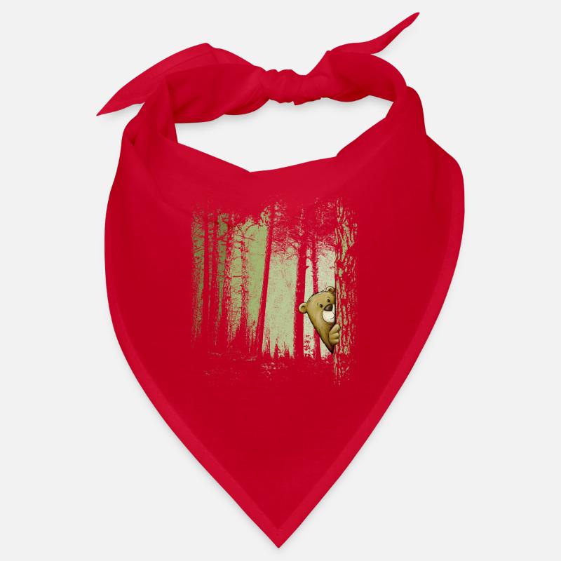 Funny comic bear hidden in the forest Bandana