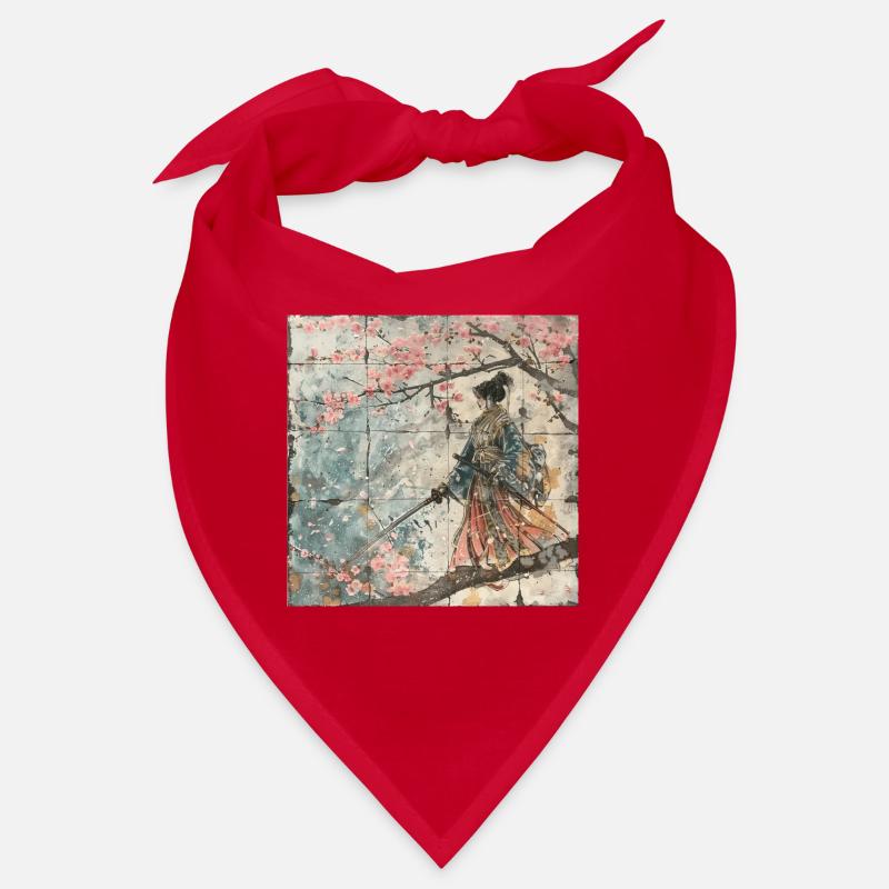 Japanisch, Samurai, Kirschblüte, Kunst, Ukiyo-E Bandana