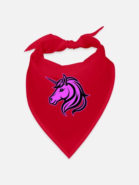 Unicorn Head - Bandana - red
