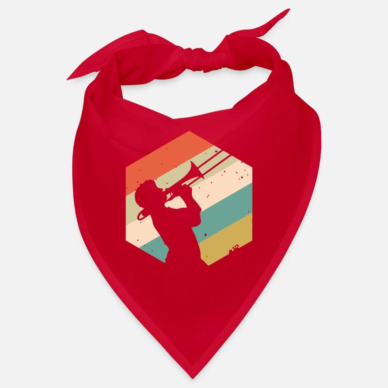 Trombone with retro background Bandana