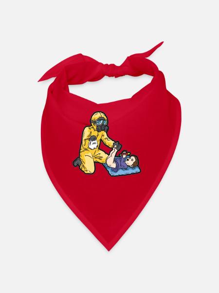 Smelly diaper change gas mask - Bandana - red - Front