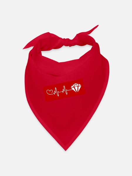 Diamond Pulse Heart Love - Bandana - red - Front