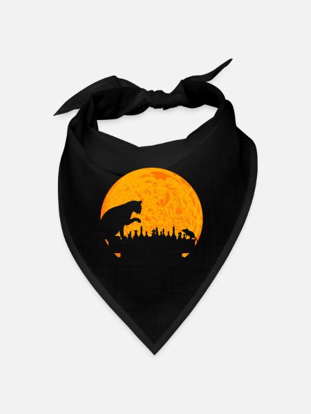 Schachspiel Katze Maus Schachbrett Schachfiguren - Bandana - Schwarz - Vorne