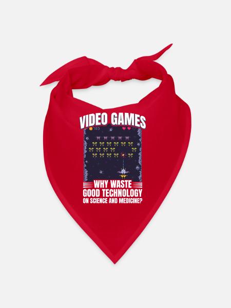 Retro Zocker Sprüche Gaming Geschenk - Bandana - Rot - Vorne