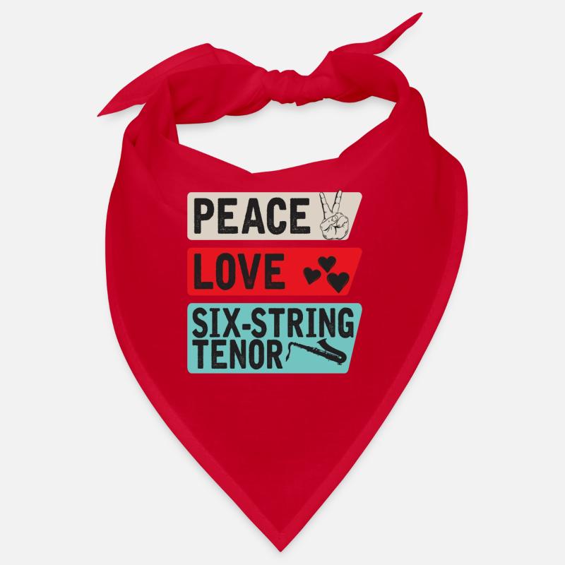 Peace Love Six-String Tenor Instrument Bandana